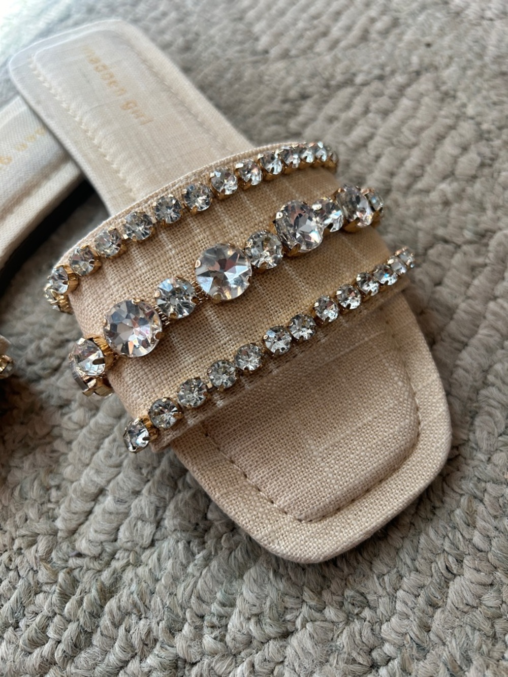Madden Girl Beaded Slide Sandals in Natural Multi - Picture 5 of 14